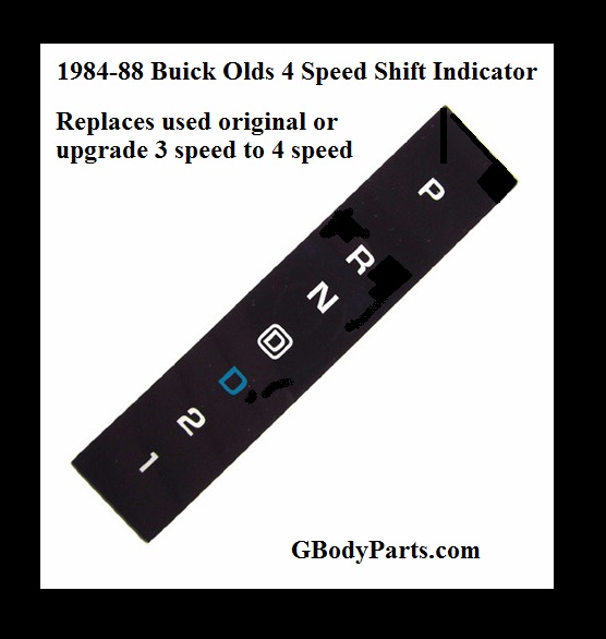 1984-88 Oldsmobile Shifter plate indicator replacement